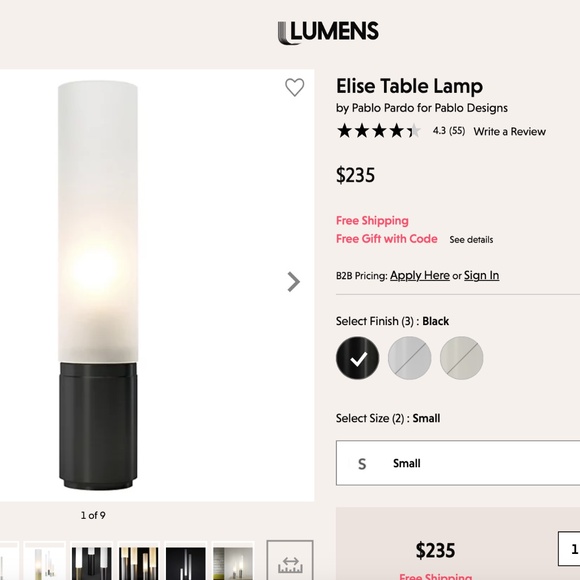 Pablo Elise Modern Table Lamp (dimmable) - Picture 6 of 7